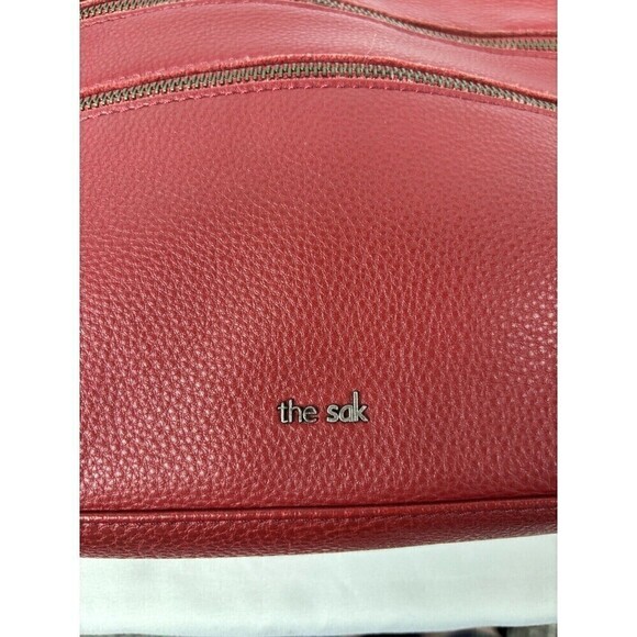The Sak Crossbody Bag Purse Lipstick Red Leather Zipper Pockets Adjustable Strap - Picture 13 of 16